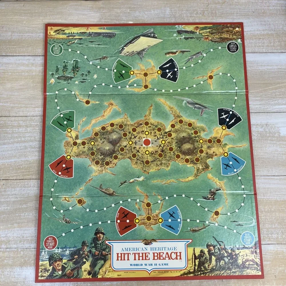 American Heritage Hit The Beach Board Game #4510 Milton Bradley 1965 *Complete